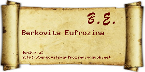 Berkovits Eufrozina névjegykártya